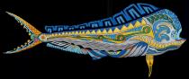 "Mahi Vitality"  20" x 48"  Depiction of the deep blue's most sought game.